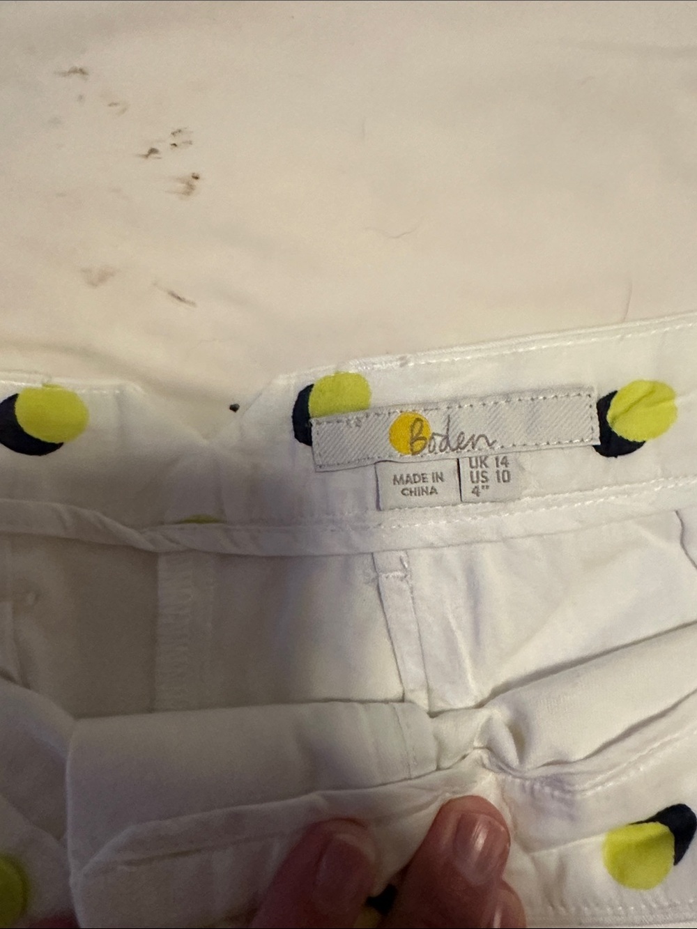 Boden White High-Waist Cotton Shorts - Picture 2 of 5